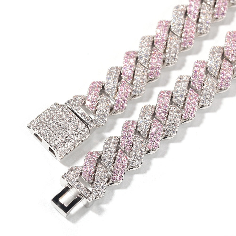 13mm Iced Geometric Cuban Bracelet