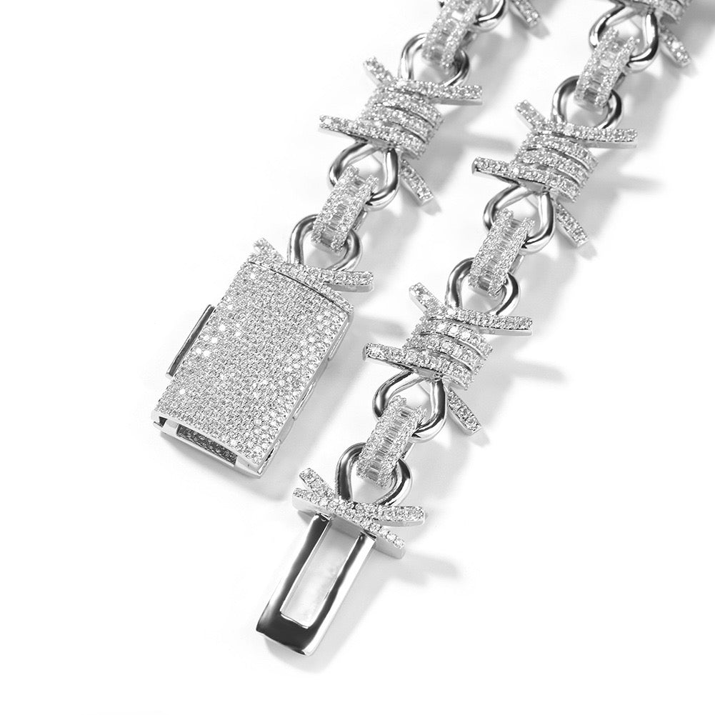 Iced Barbed Wire Chain Bracelet