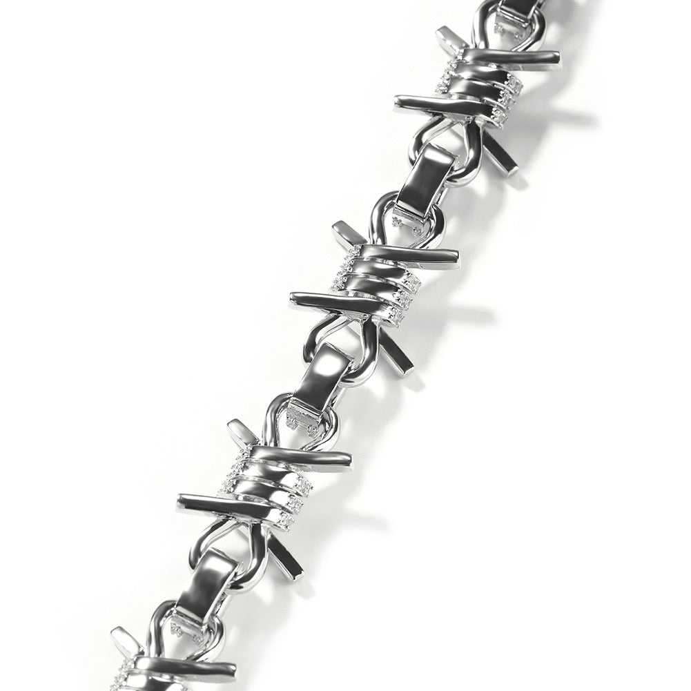 Iced Barbed Wire Chain Bracelet