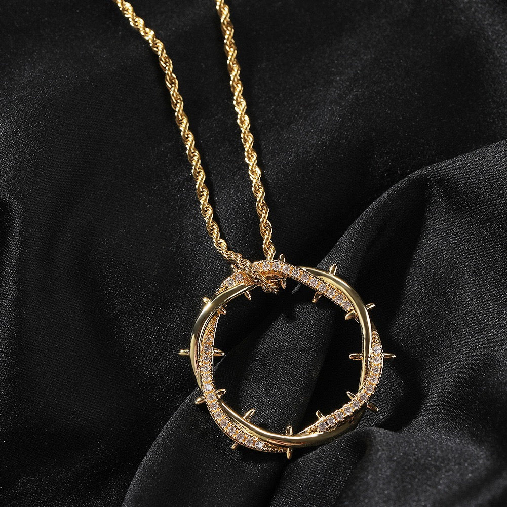 Iced Out Thorn Crown Pendant