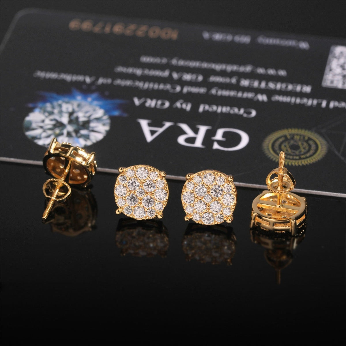 9.8mm Ice Crystal Moissanite Stud Earrings