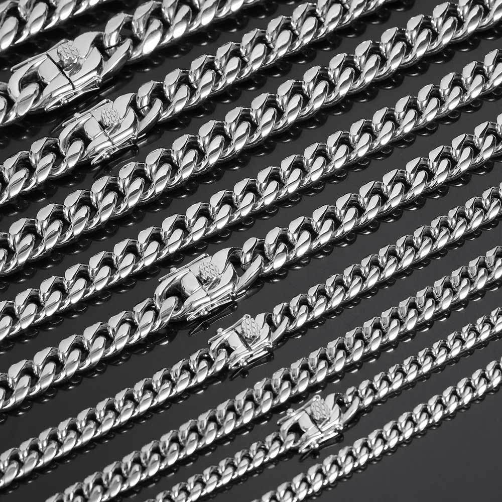 6-18mm Miami Stainless Steel Cuban Link Bracelet