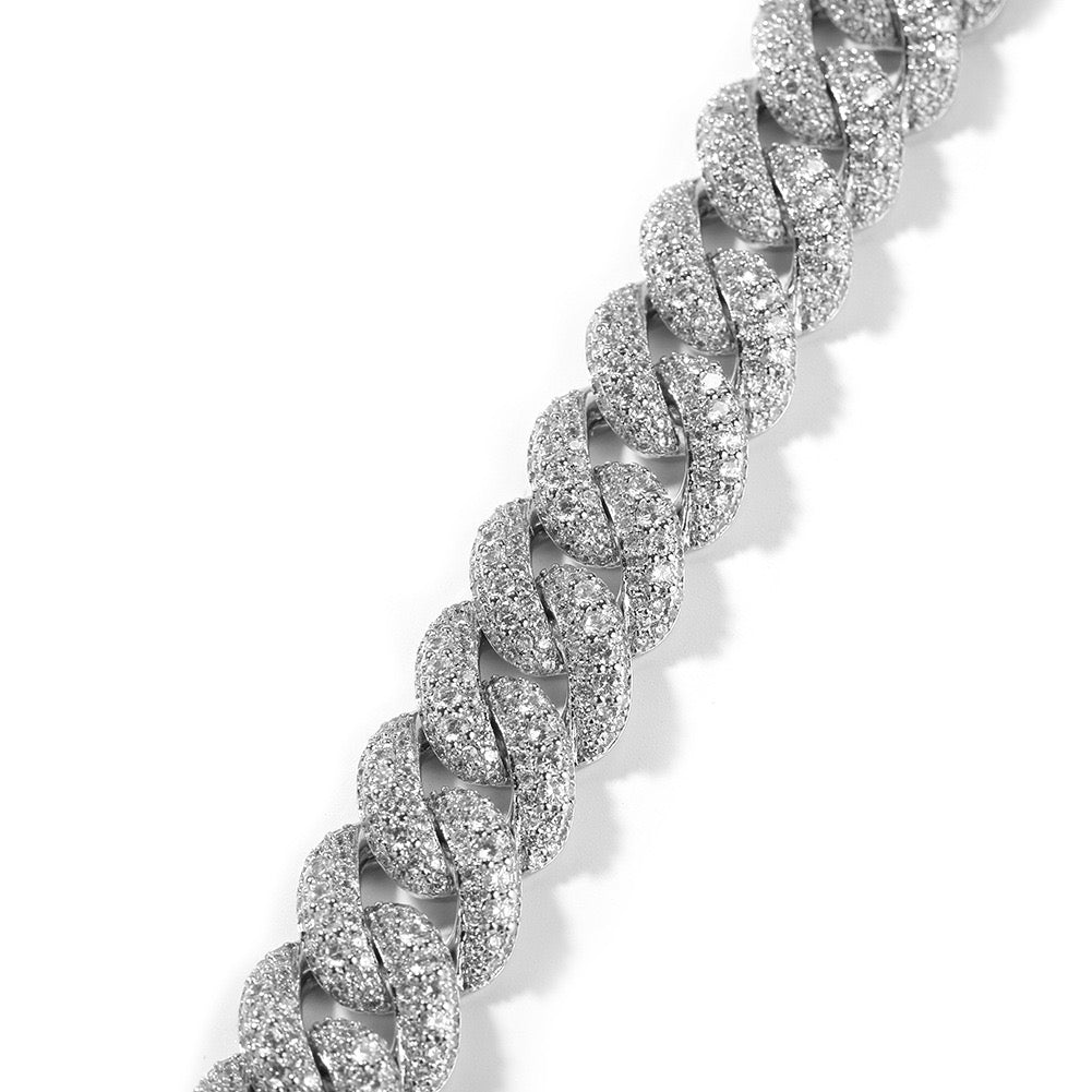 18mm Iced Box Clasp Cuban Bracelet