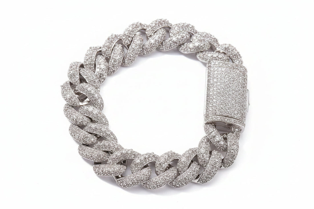 18mm Iced Box Clasp Cuban Bracelet