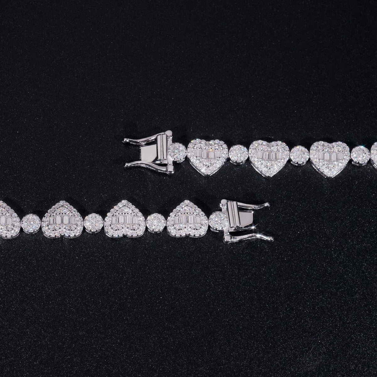 8.5mm Moissanite Heart Link Tennis Bracelet