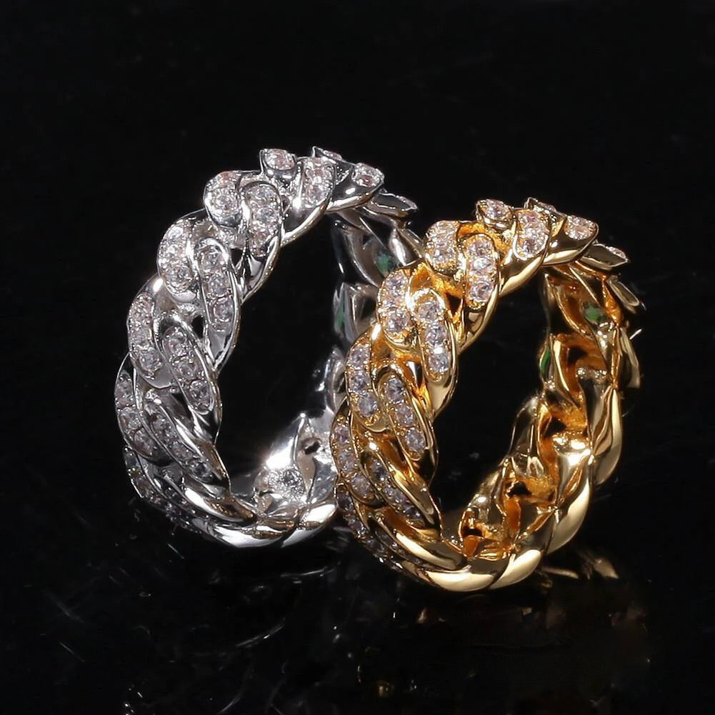 8mm Iced Cuban Link Ring – CZ