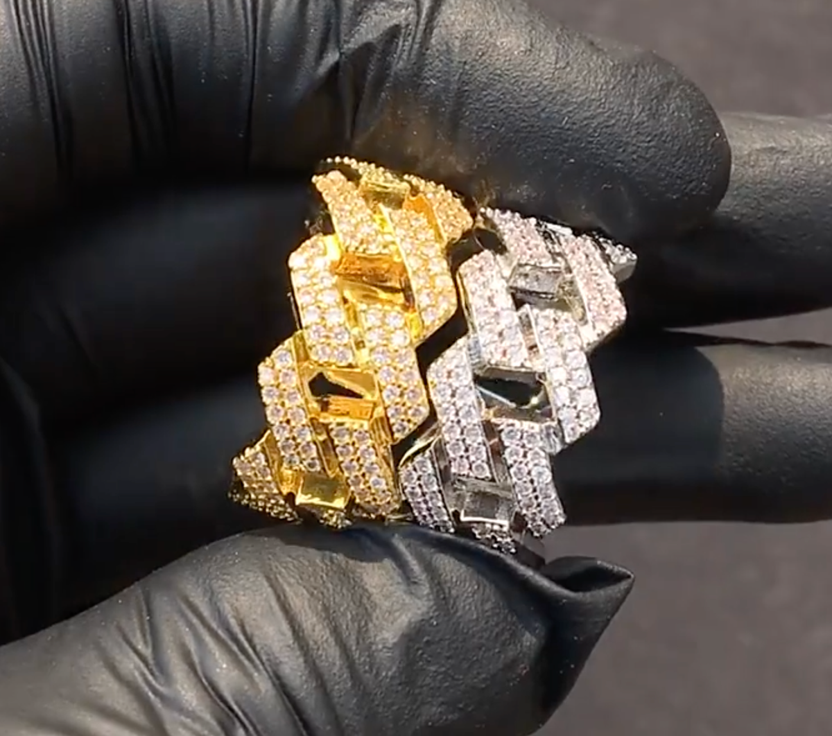 10mm Iced Out Cuban Link Ring – Hip Hop Statement Ring