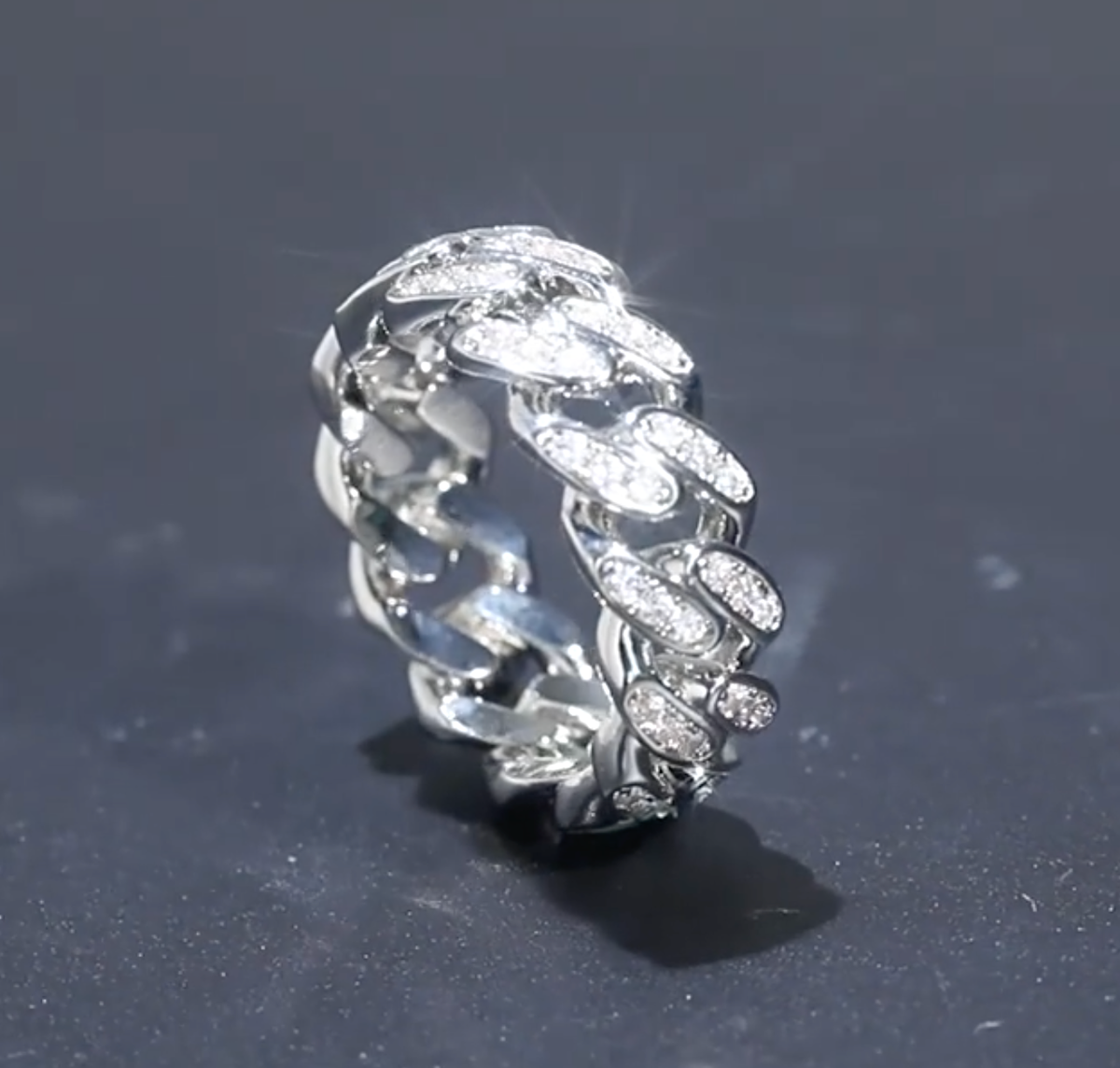 8mm Iced Cuban Link Ring – CZ