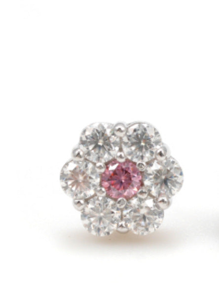 9mm Moissanite 925 Sterling Silver Flower Stud Earrings -Screw Back