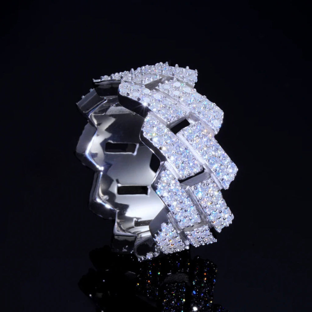 10mm Iced Out Cuban Link Ring – Hip Hop Statement Ring