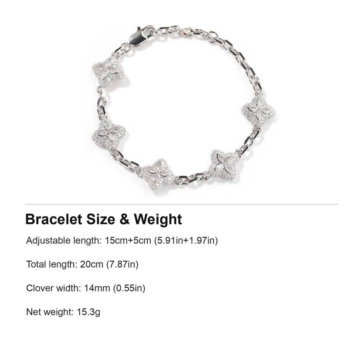 Lucky Four-Leaf Clover Adjustable Bracelet