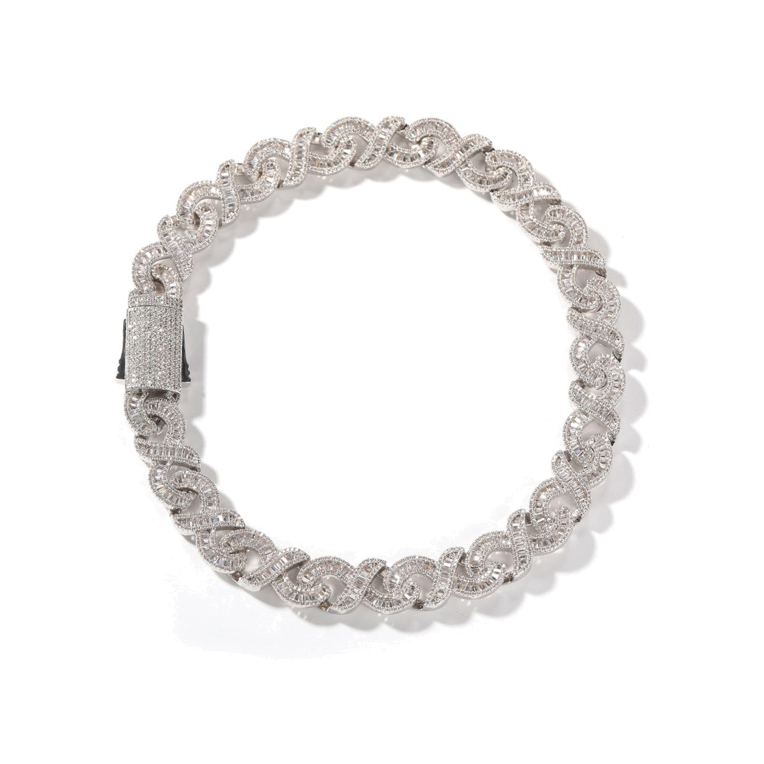 15mm Baguette CZ Infinity Link Bracelet