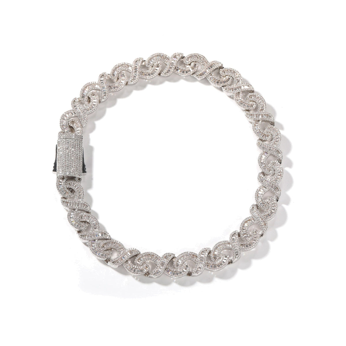15mm Baguette CZ Infinity Link Bracelet