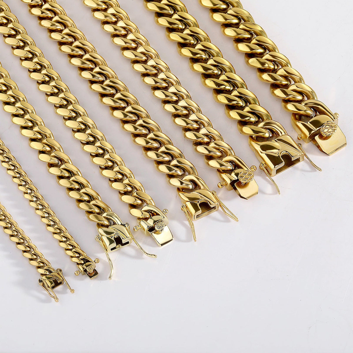 14K Gold Plated Polished Stainless Steel Cuban Bracelet