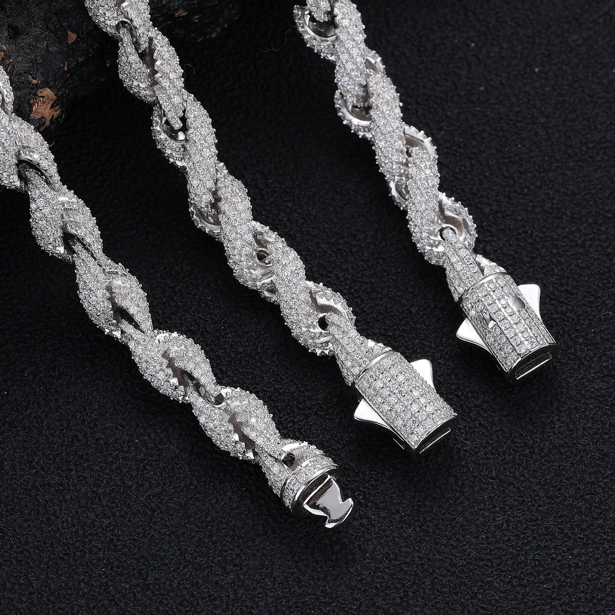 7.5mm Iced Moissanite Rope Bracelet - 925 Sterling Silver