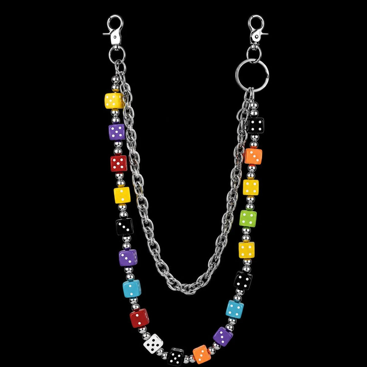 Colorful Dice Layered Pants Chain