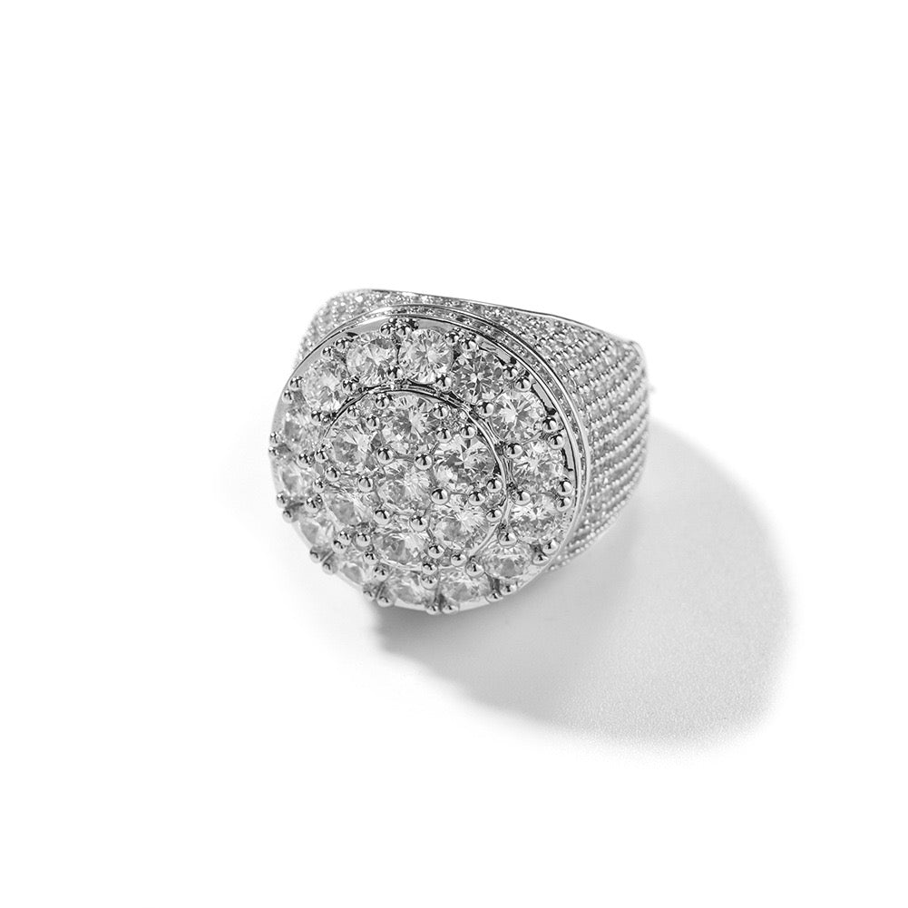 Iced Out Cluster Statement Ring