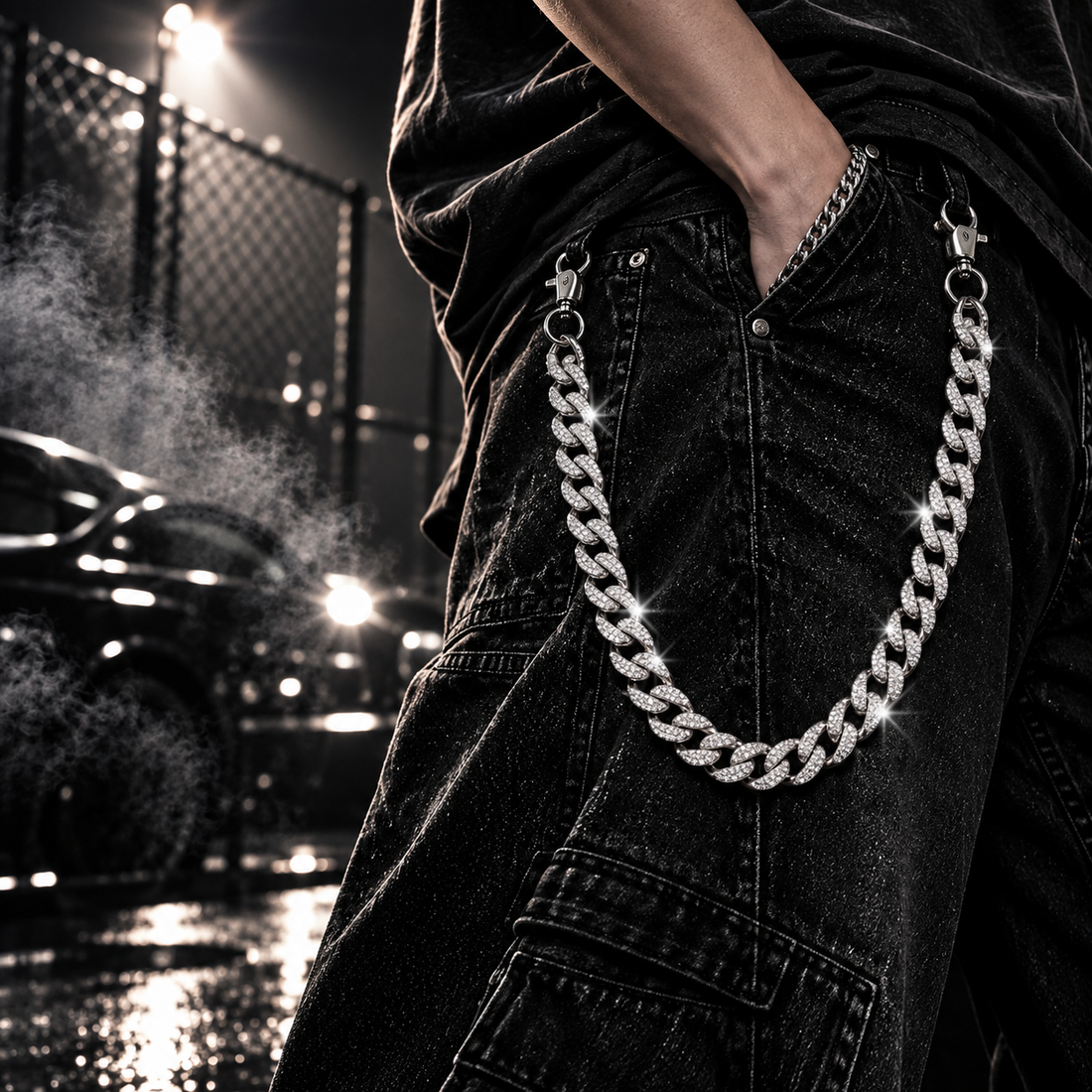 Rhinestone Cuban Pants Chain