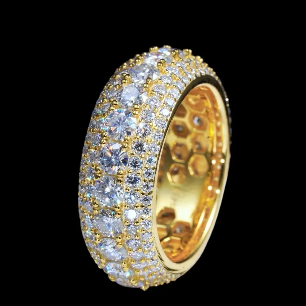 10mm Iced Out CZ Band Ring – Hip Hop Statement Ring