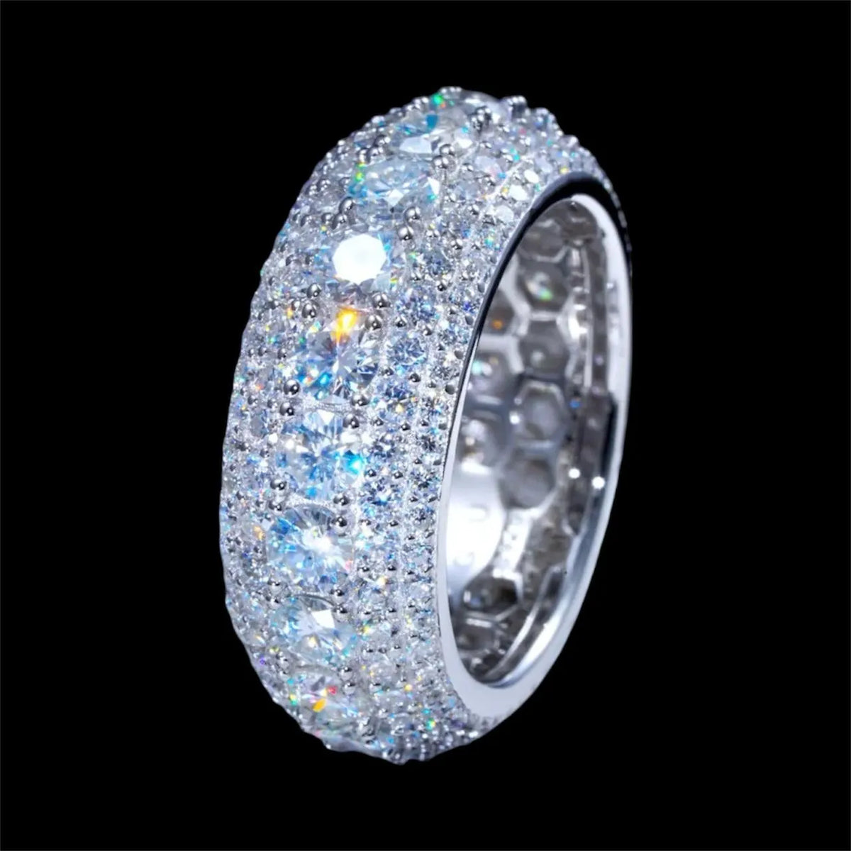 10mm Iced Out CZ Band Ring – Hip Hop Statement Ring