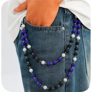 Layered Shamballa Clay Rhinestone Wallet Chain