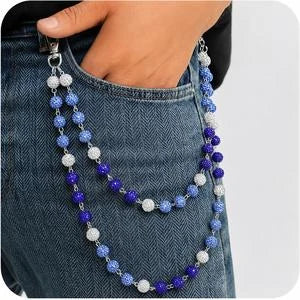 Layered Shamballa Clay Rhinestone Wallet Chain