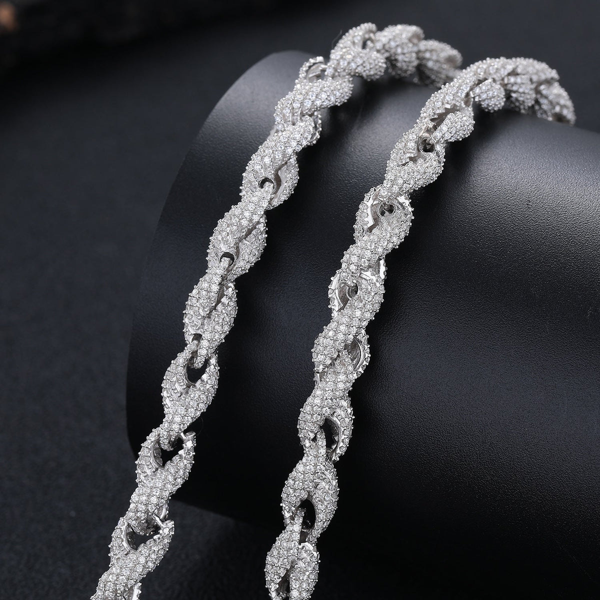 7.5mm Iced Moissanite Rope Bracelet - 925 Sterling Silver